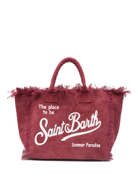 MC2 Saint Barth Vanity fringed logo-print tote bag Red VANI001
