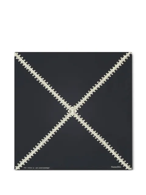 Nanushka crochet silk scarf Black NU26PSSC02099