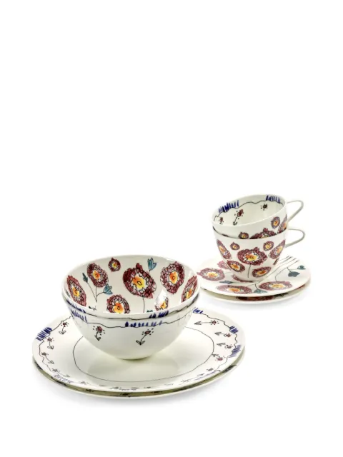 Serax floral-motif dinner set (6 pieces) White B9924020