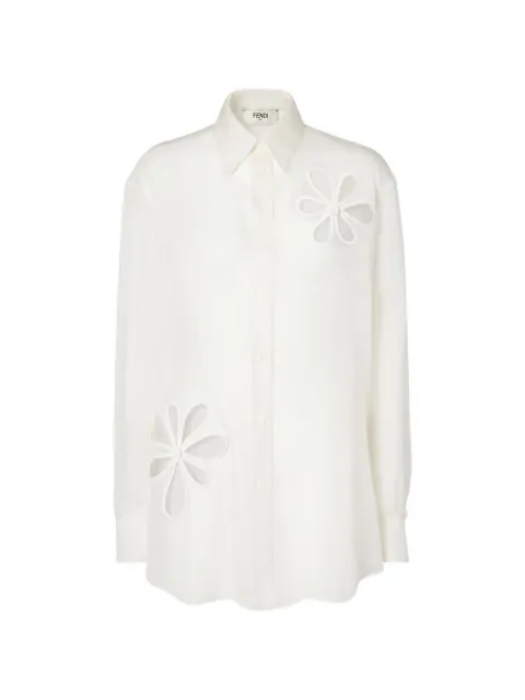 FENDI flower appliqué shirt White FS8355AW9P