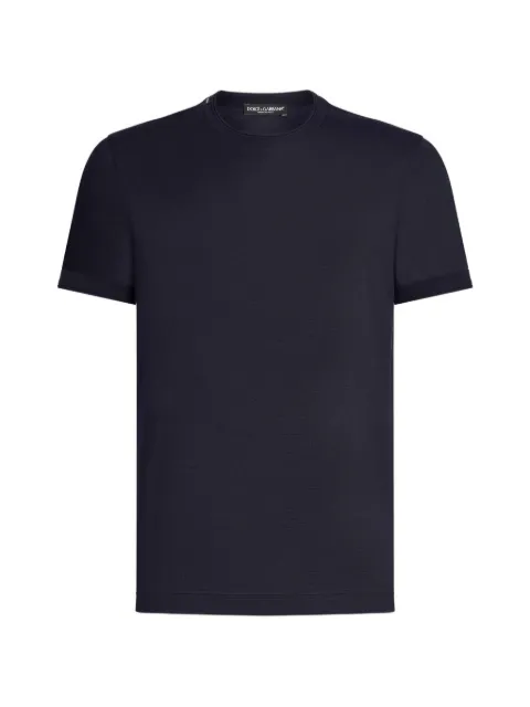 Dolce & Gabbana short-sleeved silk T-shirt Blue G8ST1TG7P0F