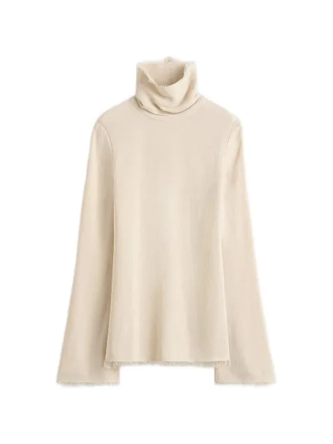 TOTEME frayed-edge slim top Neutrals 262WRT0736FB0577009