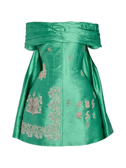 ERDEM embellished off-the-shoulder mini dress Green SS26D22150923017