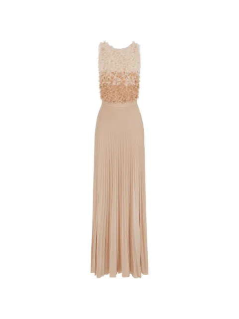 Elisabetta Franchi Red Carpet tulle and lurex jersey dress Neutrals ABR4462E2