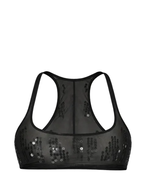 Rick Owens Lilies Unhorny sequin-embellished top Black LI01F7100TUSM