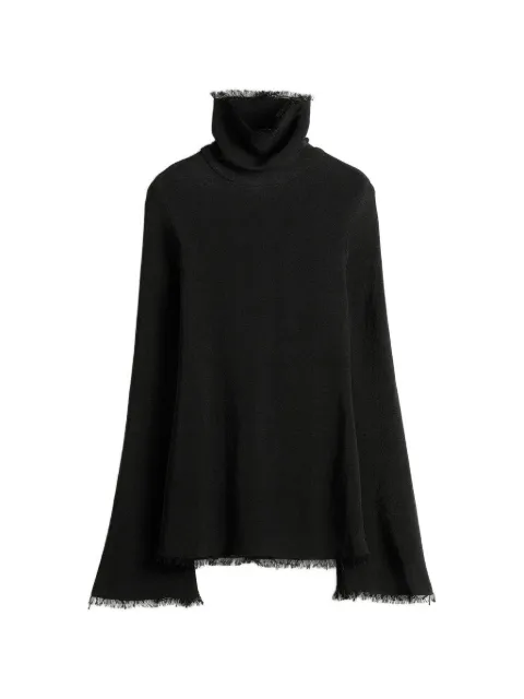 TOTEME frayed-edge slim top Black 262WRT0736FB0577001