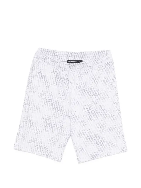 Karl Lagerfeld logo-pattern drawstring shorts White 705013562900