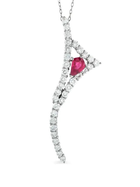 LB Exclusive platinum diamond and ruby necklace Silver MF35031626