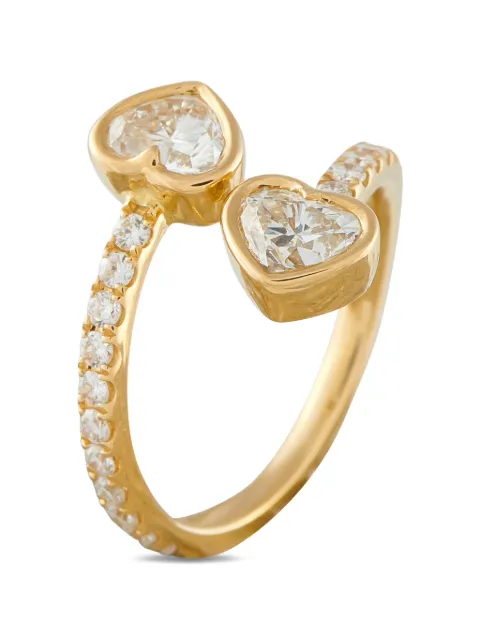 LB Exclusive diamond bypass heart ring Gold ALR20202Y