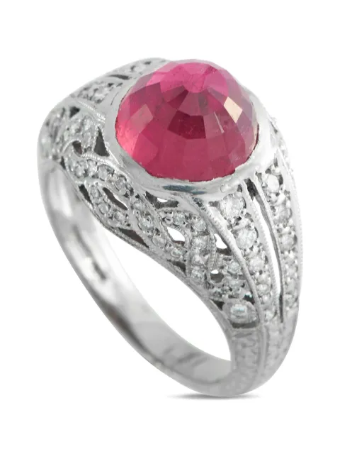 LB Exclusive diamond rubellite ring Silver MF41031726