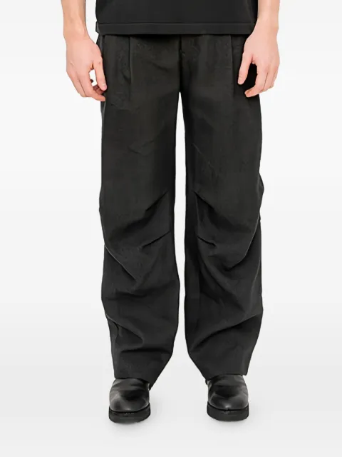 Devoa pleated wide-leg trousers Black PTJSPKB