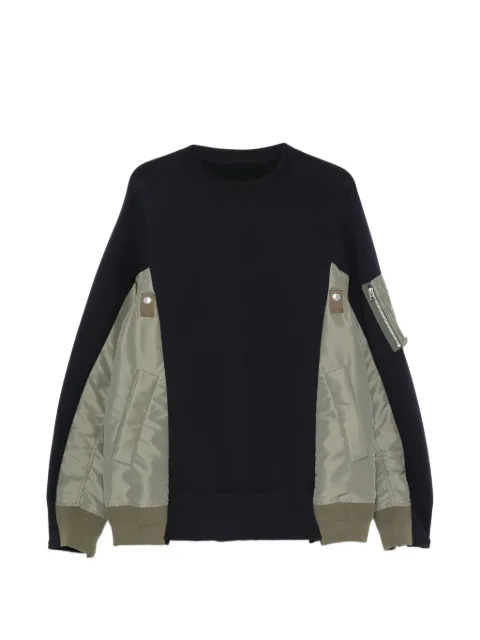 sacai panelled zip-pocket sweatshirt Blue SCM326