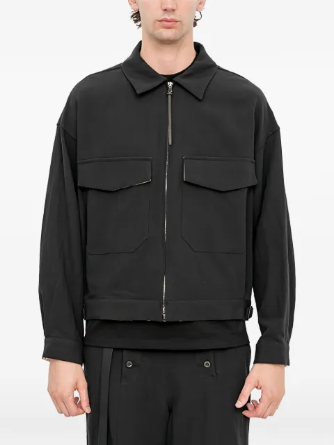 The Viridi-Anne flap-pocket bomber jacket Black VI396606