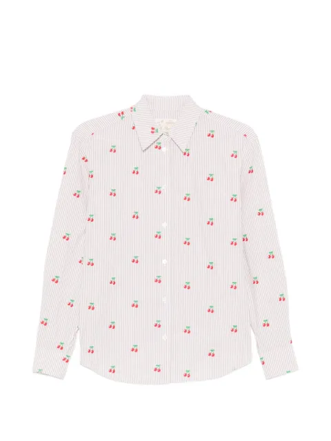 MC2 Saint Barth cherry-print striped shirt Neutrals MEREDITH01409L
