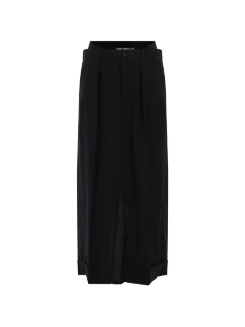 Junya Watanabe pleated-detail cuffed-hem skirt Black JQS023
