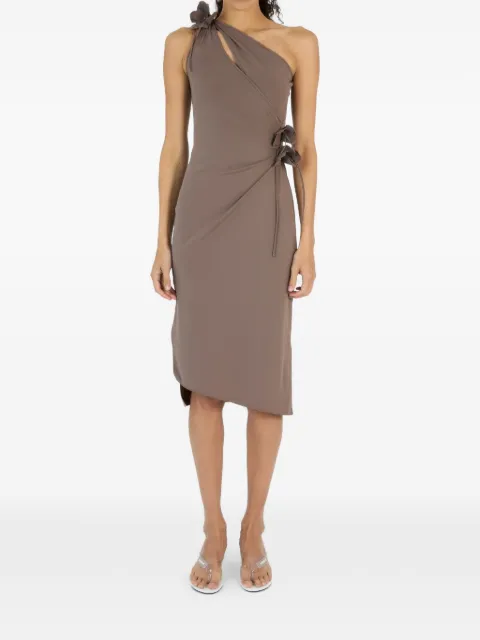 Coperni asymmetric one-shoulder mini dress Brown COPR276F5021