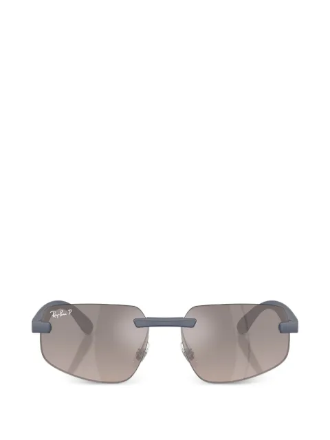 Ray-Ban rimless rectangle-frame sunglasses Blue RB4475CH63315J