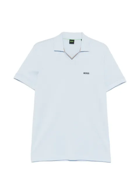 BOSS logo-print V-neck T-shirt Blue 50559403