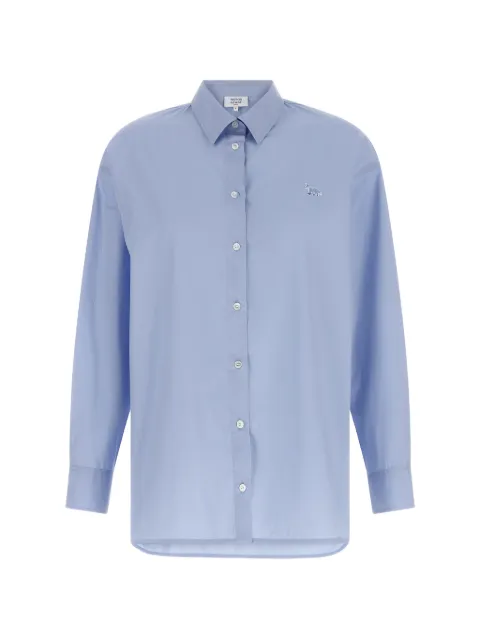 Maison Kitsuné Baby Fox-patch shirt Blue QW00414WC5089