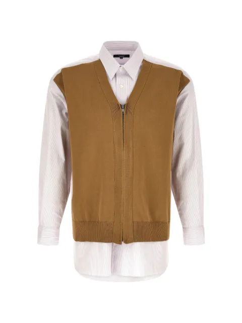 Comme des Garçons Homme striped cardigan-insert shirt White HQB012