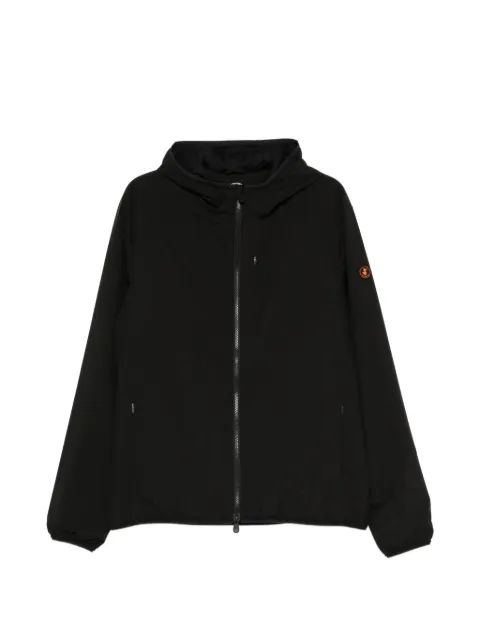 Save The Duck hooded logo-patch jacket Black D32593MPIER