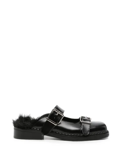 Simone Rocha faux-fur buckle mules Black BRG23F0740