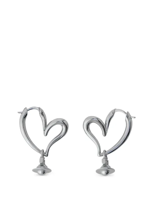 Vivienne Westwood Emily heart-shaped hoop earrings Silver 6202017302P019