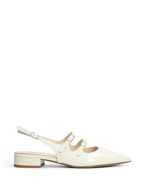 Anna F. patent-finish slingback flat pumps Neutrals 3775