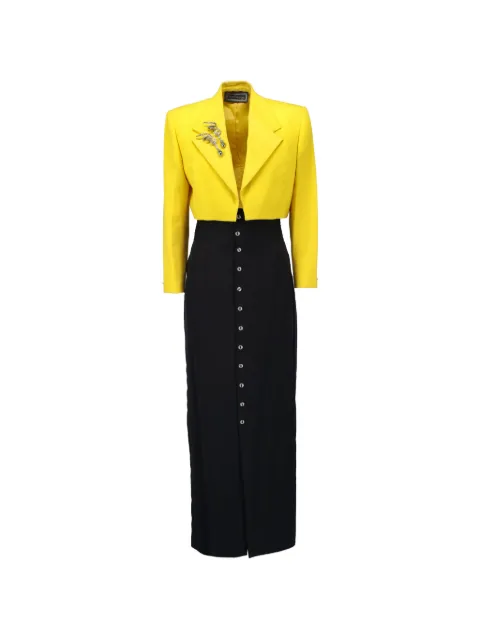 Versace Pre-Owned 1987-1988 colour-block skirt (set of two) Black W0403202519