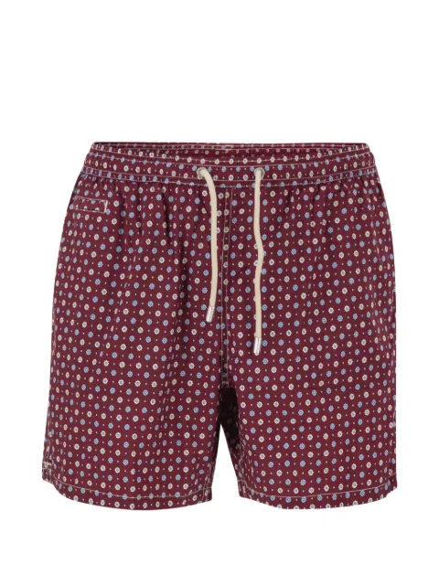 MC2 Saint Barth micro-print drawstring swim shorts Red LIG0016