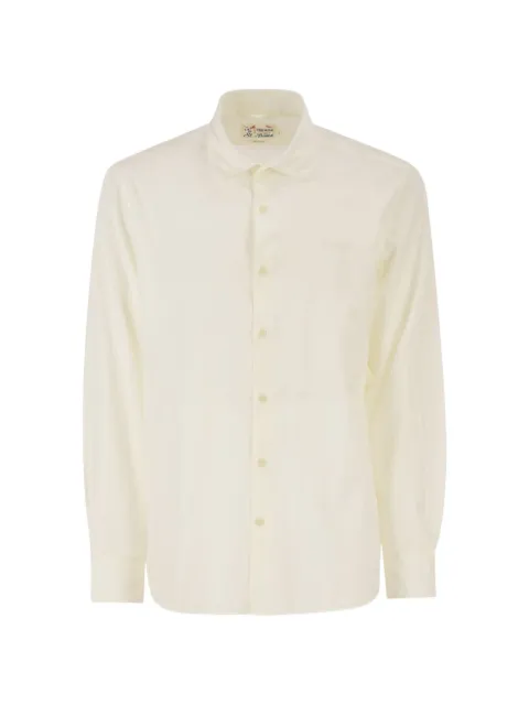 MC2 Saint Barth embroidered logo cotton shirt Neutrals LCM0001