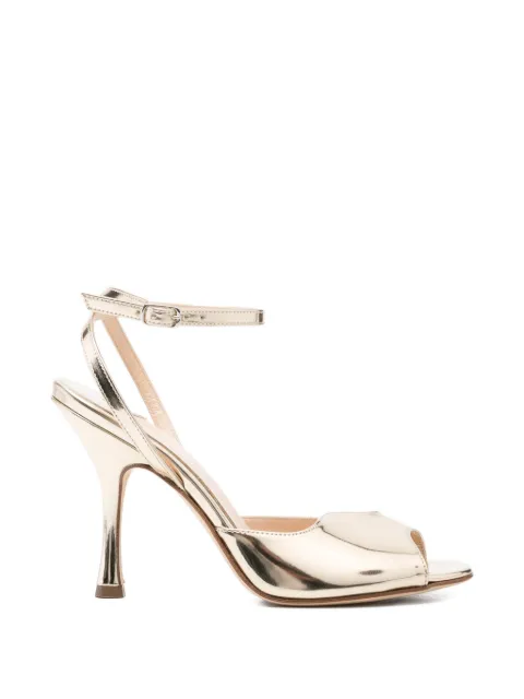 Anna F. metallic peep-toe sandals Gold 3867