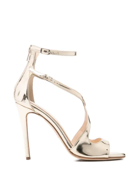 Anna F. metallic-effect crossover-strap sandals Gold 3836