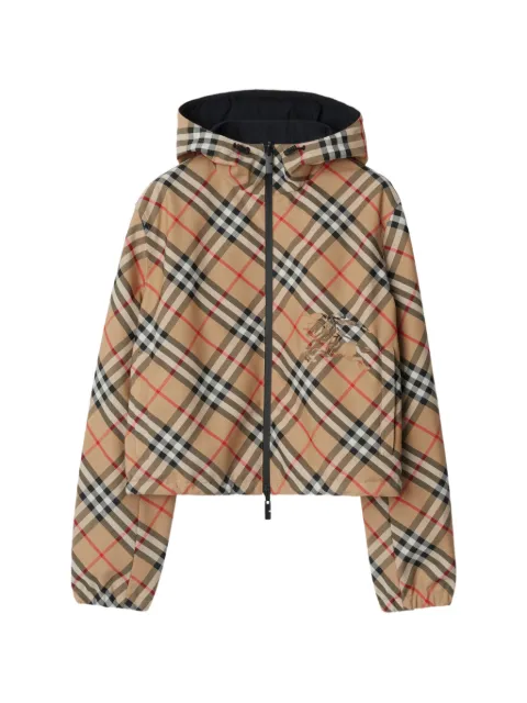 Burberry cropped reversible check jacket Neutrals 8125112