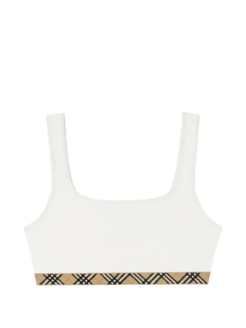 Burberry Check trim bikini top White 8122495