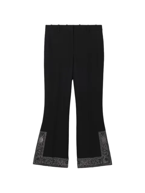 Burberry cropped embroidered wool silk flared trousers Black 8123870