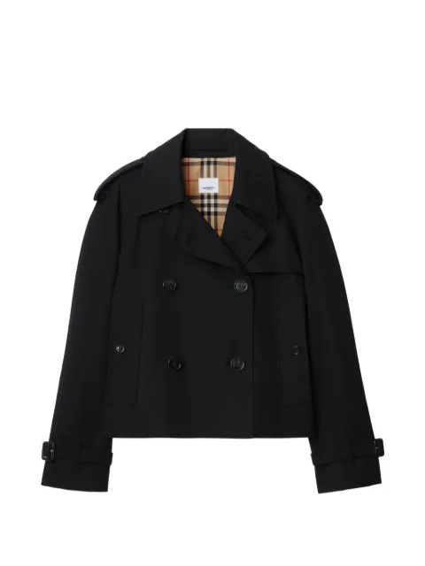 Burberry cropped gabardine Mayfair trench jacket Black 8126500