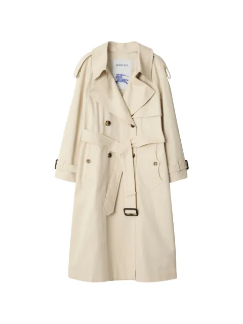 Burberry long gabardine Fitzrovia trench coat Neutrals 8127704
