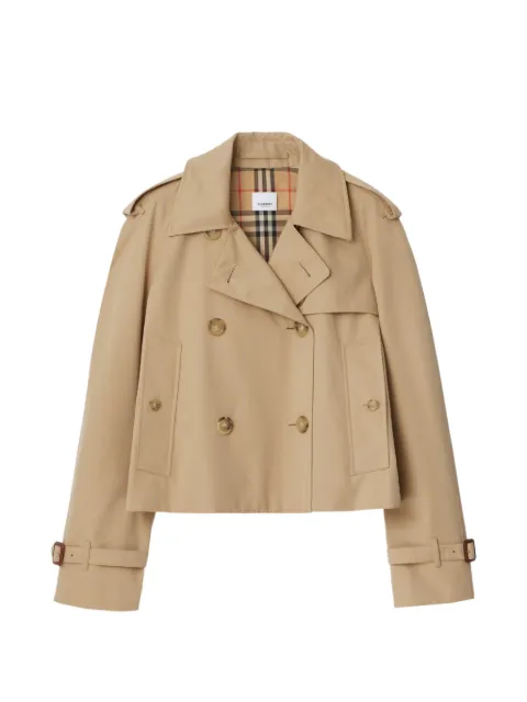 Burberry double-breasted cropped trench coat Neutrals 8126499