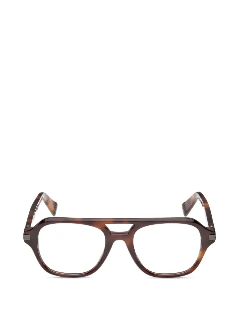 Zegna pilot-frame glasses Brown EZ5344052