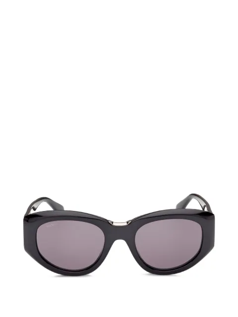Max Mara Eyewear shiny oval-frame sunglasses Black MM0198