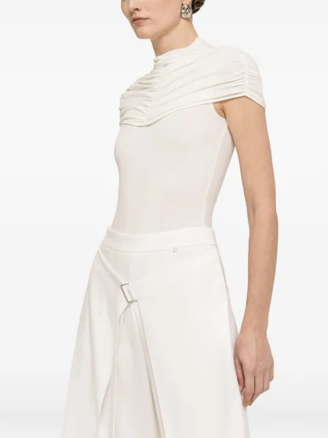 NISSA ruched-detail bodysuit White BODY16542