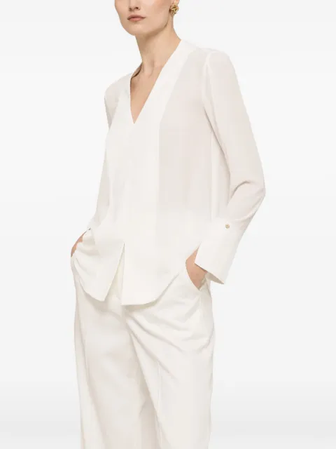 NISSA V-neck chiffon top White TOP16736