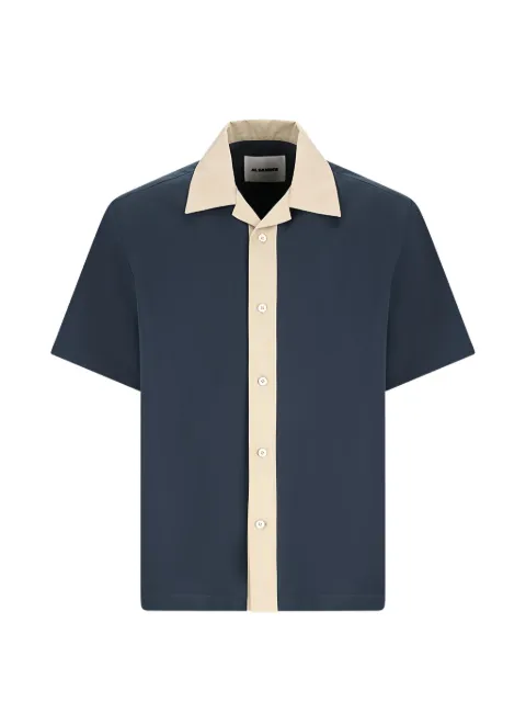 Jil Sander contrast-collar short-sleeved shirt Blue J22DL0340J45266