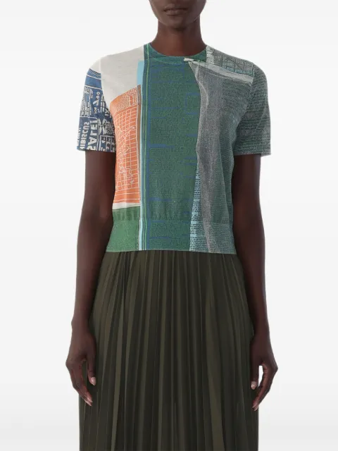 Jason Wu Collection x Robert Rauschenberg artwork short-sleeve sweater Green S2603012