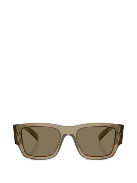 Prada Eyewear logo-plaque rectangle-frame sunglasses Brown PR10ZS