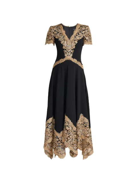 Tadashi Shoji sequin-embellished floral-lace midi dress Black CJI26164MDCPSBK