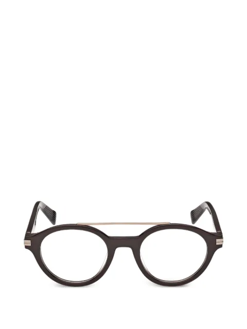 Zegna round-frame glasses Brown EZ5327