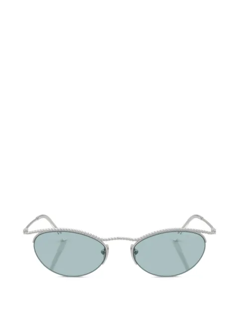 Giorgio Armani rope-detail oval-frame sunglasses Silver AR6175301572