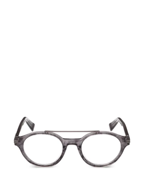 Zegna striped round-frame glasses Grey EZ5327